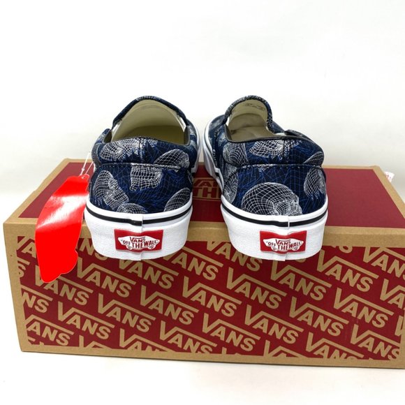 VANS Women Size VN0A33TB9IB Classic Slip On Wireframe Skull Black Canvas Sneaker - Picture 6 of 10
